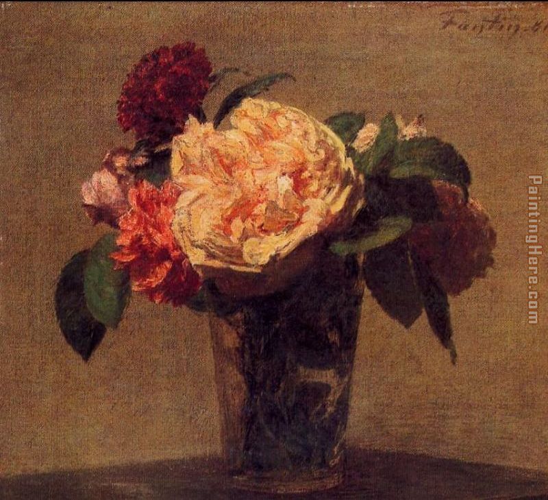 Flowers in a Vase painting - Henri Fantin-Latour Flowers in a Vase art painting
